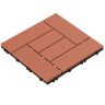 Pure 1 ft. x 1 ft. Outdoor Interlocking Slatted Wood Composite Deck Tile in Terracotta (24-Tiles)