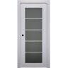 Belldinni 24 in. x 80 in. Smart Pro Polar White Right-Hand Solid Core Wood 5-Lite Frosted Glass Single Prehung Interior Door