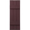 Ply Gem 11 in. x 35 in. Polypropylene Plastic 3-Board Closed Board and Batten Shutters Pair in Vineyard Red