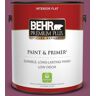 BEHR PREMIUM PLUS 1 gal. #M120-7 Raspberry Crush Flat Low Odor Interior Paint & Primer