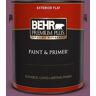 BEHR PREMIUM PLUS 1 gal. #M110-7 Euphoric Magenta Flat Exterior Paint & Primer