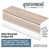 Cap A Tread Frenchman Bay Oak/Inman Lk/Soft Ok Glzd 47in.Lx12.15in.Wx2.28in.T Laminate Stair Tread and Reversible Riser Kit Adhesive