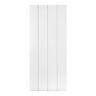 AIOPOP HOME Modern Vertical Line Pattern 30 in. x 84 in. MDF Panel White Painted Sliding Barn Door with Hardware Kit