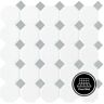 Daltile Octagon and Dot Matte White with Gray Dot 12 in. x 12 in. Glazed Ceramic Mosaic Tile (10 sq. ft./case)