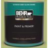 BEHR PREMIUM PLUS 1 qt. #410D-4 Asparagus Semi-Gloss Enamel Exterior Paint & Primer