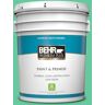 BEHR PREMIUM PLUS 5 gal. #470B-4 Intense Jade Satin Enamel Low Odor Interior Paint & Primer