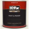 BEHR PREMIUM PLUS 1 Qt. #GR-W09 Snowfall White Flat Exterior Paint & Primer