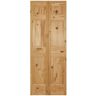 Builders Choice 24 in. x 80 in. 6 Panel Raised Solid Core Unfinished Knotty Pine Bifold Door