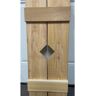 Al's Millworks 15 in. x 60 in. Cedar Exterior Board and Batten Wood Shutters with Diamond Cut Out in Natural Cedar Pairs