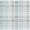 Spring Blossom Collection Check Plaid Blue/Grey Matte Finish Non-Pasted Non-Woven Paper Wallpaper Roll