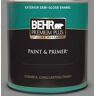 BEHR PREMIUM PLUS 1 qt. #PPU24-20 Letter Gray Semi-Gloss Enamel Exterior Paint & Primer