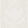 CASA MIA Striped Damask Light Gray and Off-White Paper Strippable Wallpaper Roll (Cover 56.05 sq. ft.)