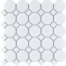 Merola Tile Metro Octagon Matte White with White Dot 11-1/2 in. x 11-1/2 in. Porcelain Mosaic Tile (9.4 sq. ft./Case)