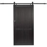 Pinecroft 42 in. x 84 in. Millbrooke Black H Style PVC Vinyl Sliding Barn Door Kit with Hardware Kit - Door Assembly Required