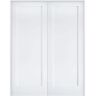Krosswood Doors 64 in. x 80 in. Craftsman Shaker 1-Panel Both Active MDF Solid Core Primed Wood Double Prehung Interior French Door