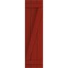 Ekena Millwork 16-1/8 in. x 70 in. True Fit PVC 3-Board Joined Board and Batten Shutters with Z-Bar Pair in Fire Red