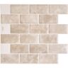 smart tiles Subway Sora 10.95 in. W x 9.70 in. Vinyl H Beige Peel and Stick Self-Adhesive Decorative Mosaic Wall Tile Backsplash