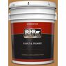 BEHR PREMIUM PLUS 5 gal. #PMD-106 Caramel Sauce Flat Exterior Paint & Primer