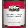 BEHR PREMIUM PLUS 1 gal. #S-H-720 Volcanic Island Hi-Gloss Enamel Interior/Exterior Paint