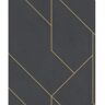 Advantage 57.8 sq. ft. Pollock Black Gilded Geometric Strippable Wallpaper Covers