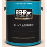 BEHR PREMIUM PLUS 1 gal. #W-F-110 Chamois Cloth Satin Enamel Exterior Paint & Primer