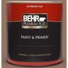 BEHR PREMIUM PLUS 1 qt. #BXC-84 Corral Brown Flat Exterior Paint & Primer