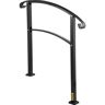 VEVOR 3 ft. Handrails for Outdoor Steps Fits 2 or 3 Steps Stair Rail Wrought Iron Handrail, Matte Black