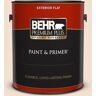 BEHR PREMIUM PLUS 1 gal. #W-F-110 Chamois Cloth Flat Exterior Paint & Primer