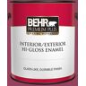 BEHR PREMIUM PLUS 1 gal. #110B-7 Raspberry Pudding Hi-Gloss Enamel Interior/Exterior Paint