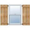 Ekena Millwork 34-3/4" X 36"Timbercraft Rustic Wood Six 5-3/8"Spaced Board and Batten Shutters Rough Sawn Cedar(pair)