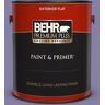 BEHR PREMIUM PLUS 1 gal. #640D-6 Chinese Violet Flat Exterior Paint & Primer