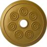 Ekena Millwork 25-1/4 in. x 4 in. ID x 2 in. Spiral Urethane Ceiling Medallion (Fits Canopies up to 4 in.), Pharaohs Gold