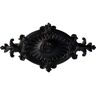 Ekena Millwork 1-1/2" x 23-1/2" x 12-1/4" Polyurethane Quentin Ceiling Medallion, Hand-Painted Jet Black