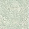 Seabrook Designs Palladium Metallic Seafoam and Ivory Damask Paper Strippable Roll (Covers 56.05 sq. ft.)