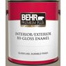 BEHR PREMIUM PLUS 1 gal. #N320-5 Gray Squirrel Hi-Gloss Enamel Interior/Exterior Paint