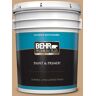 BEHR PREMIUM PLUS 5 gal. #S260-4 Pelican Tan Satin Enamel Exterior Paint & Primer