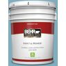 BEHR PREMIUM PLUS 5 gal. #PMD-83 Porcelain Blue Flat Low Odor Interior Paint & Primer