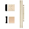 HOUSE OF FARA 3/4 in. x  3 in. x  84 in. Unfinished Hardwood Fluted Door Casing Kit (5-Pieces)