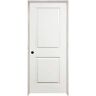 Steves & Sons 28 in. x 80 in. 2 Panel Squaretop Right Hand Solid Core White Primed Molded Single Prehung Interior Door w/Bronze Hinges