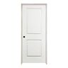 Steves & Sons 30 in. x 80 in. 2 Panel Squaretop Right Hand Solid Core White Primed Molded Single Prehung Interior Door w/Bronze Hinges