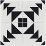 Villa Lagoon Tile Code Talker A Black and White / Matte 8 in. x 8 in. Cement Handmade Floor and Wall Tile (Box of 8 / 3.45 sq. ft.)