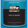 BEHR PREMIUM PLUS 1 qt. #MQ4-57 Celebration Blue Satin Enamel Exterior Paint & Primer