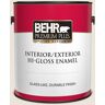 BEHR PREMIUM PLUS 1 gal. #OR-W13 Shoelace Hi-Gloss Enamel Interior/Exterior Paint