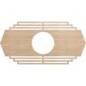 Ekena Millwork 40 in. x 20 in. x 1/4 in. Chrysler Wood Fretwork Pierced Ceiling Medallion, Alder