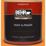 BEHR PREMIUM PLUS 1 qt. #P240-7 Joyful Orange Flat Exterior Paint & Primer