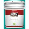 BEHR PREMIUM PLUS 5 gal. #S-G-490 Intense Teal Flat Low Odor Interior Paint & Primer