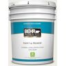 BEHR PREMIUM PLUS 5 gal. Designer Collection #DC-013 Harmonious White Satin Enamel Low Odor Interior Paint & Primer