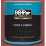 BEHR PREMIUM PLUS 1 qt. #ICC-107 Crimson Satin Enamel Exterior Paint & Primer