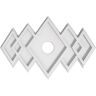 Ekena Millwork 16 in. x 10.62 in. x 1 in. Zoe Architectural Grade PVC Contemporary Ceiling Medallion