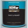 BEHR PREMIUM PLUS 1 qt. #PPU13-14 Ozone Satin Enamel Exterior Paint & Primer